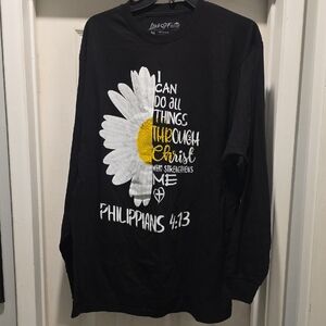 Love White Print on Black Tee - Logo Graphic